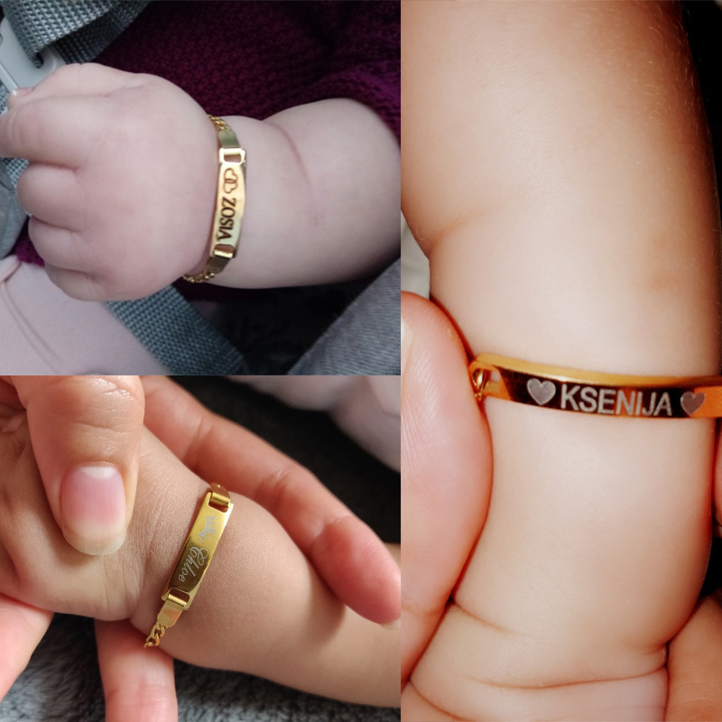 Coordinates Bracelet - Vnox personnaliser bébé nom Bracelets pour