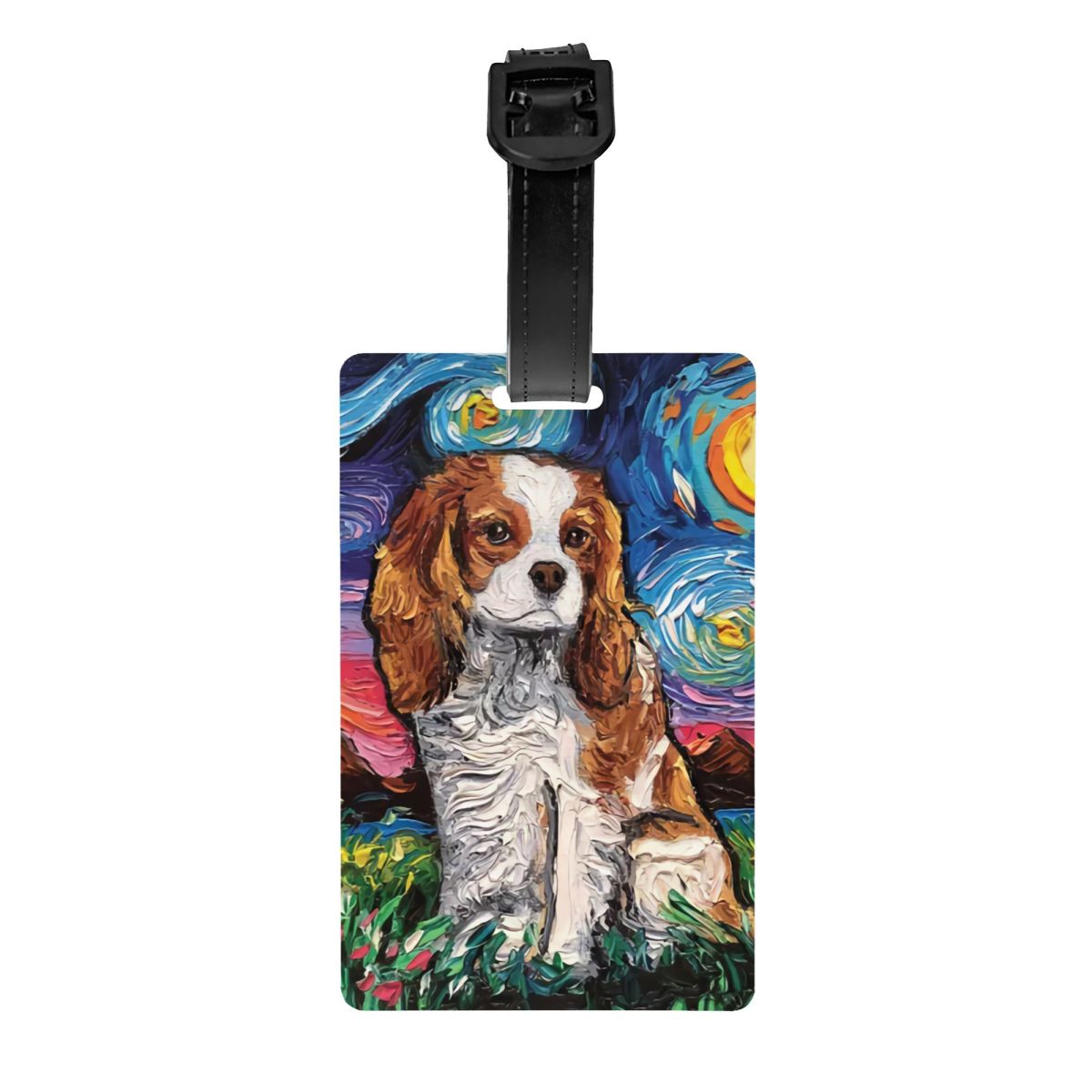 Pet Portrait Custom - Étiquette de bagage personnalisée Cavalier, King